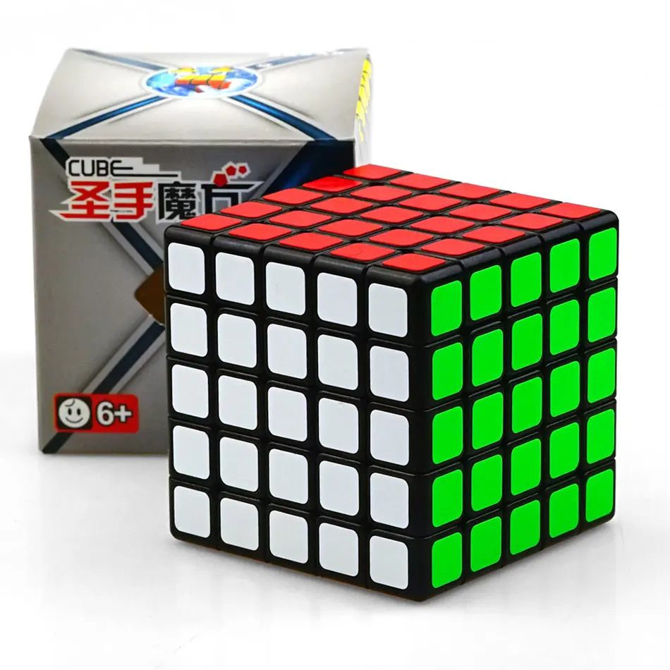 Shengshou 5x5 кубик рубика легендарный черный белый стикер 5x5x5 волшебный куб 5 слоев