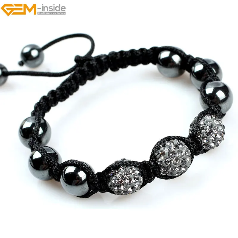 Драгоценный камень внутри 10 мм сияющие хрустальные бусины 3 + 8 Регулируемая длина