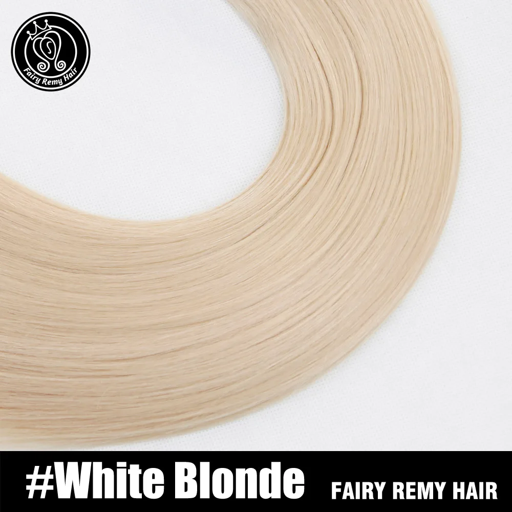 White Blonde Сказочные волосы remy 18 дюймов 100 г/шт. двойные нарисованные натуральные человеческие волосы Weft изюминка пепел блонд прямые пучки волос для наращивания - Цвет: White Blonde