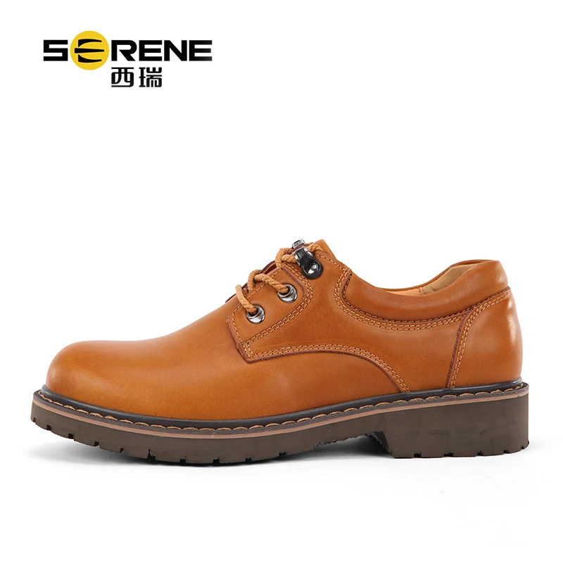 Height Increasing Spring Autumn New Split Leather Shoes For Men Lace-up Waterproof Causal Footwear Anti-slip Men's Big Size Shoe | Обувь