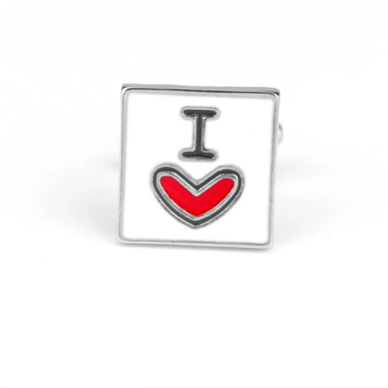 Запонки с надписью I love You металлические мужские запонки рубашка рукавами и