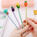 50 шт./лот, гелевая ручка с цветами для письма, kawaiiplant, 0,38 мм, черные чернила, нейтральная ручка, канцелярские принадлежности, школьные принадлежности, Papelaria