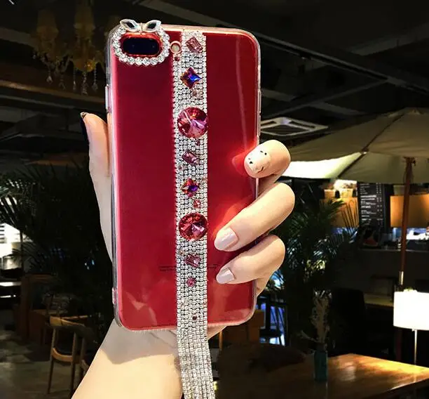С кисточкой и с камнями матовое покрытие из ткани под чехол для телефона Motorola Moto G6