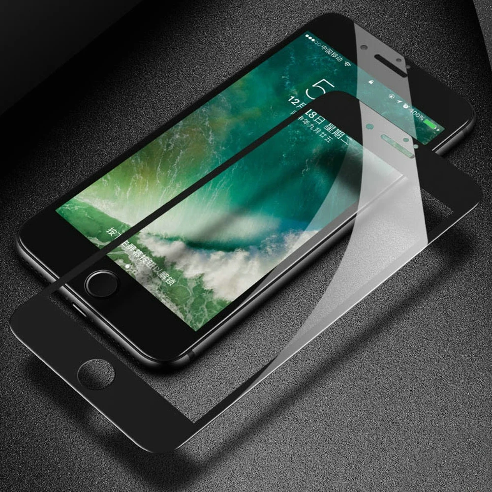 4D закаленное стекло с закругленными изогнутыми краями для iPhone 6 6s 7 Plus 8 X защита