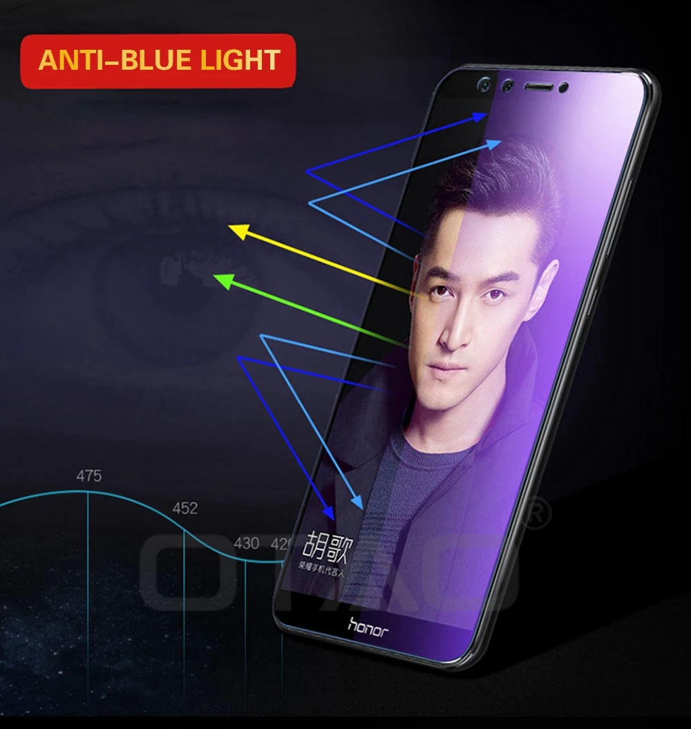 OTAO полное покрытие фиолетовый светильник закаленное стекло для huawei P20 Pro Защита экрана для Honor 10 9 8 8X MAX Play V10 Note 10 8 пленка