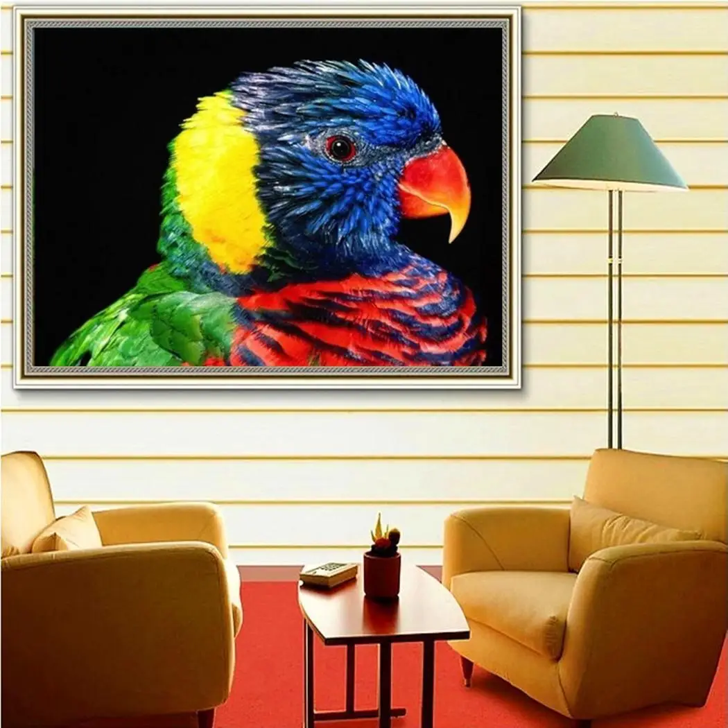 DIY многоцветная бескаркасная палочка дрель крестиком попугай принт