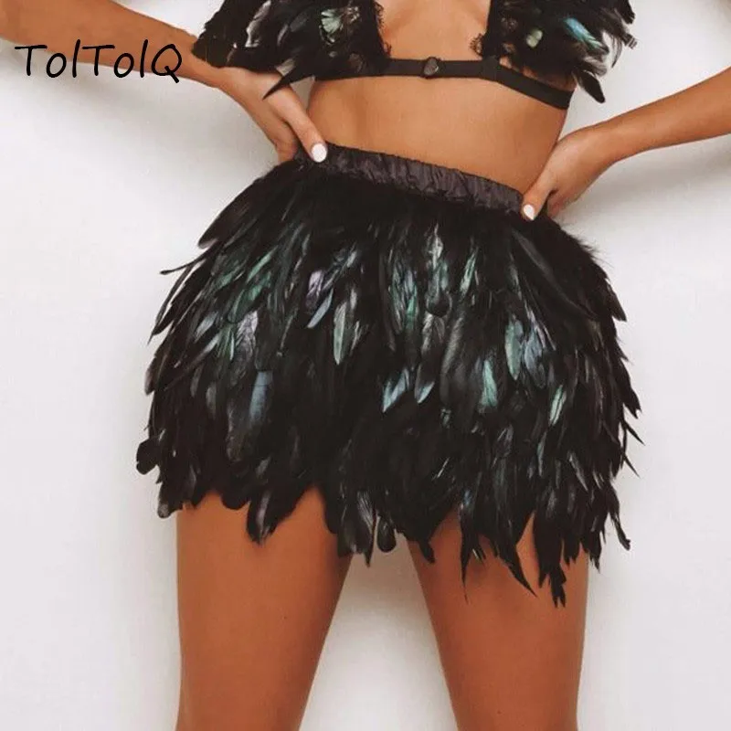 Женский костюм с перьями Goth комплект из двух предметов: Укороченный кардиган