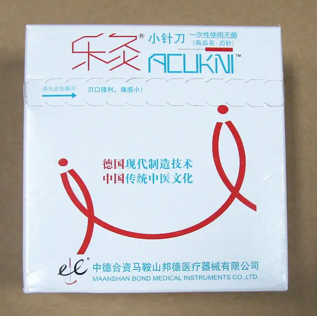 Одноразовая Стерильная акупунктура иглы пластиковые ручки лезвие плоский край