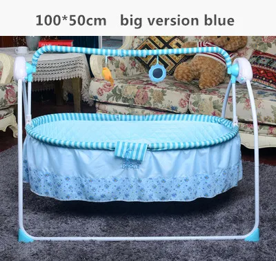 big blue Berceau Real новая модель Primi авто-качели Детская Колыбель электричество большое пространство с матрасом Bluetooth и новорожденный спальный кровать - Цвет: big blue