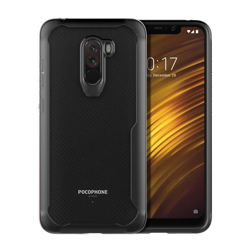 For Xiaomi Pocophone F1 Case TPU Transparent Acrylic Silicone Anti-knock Back Cover Little Poco Phone Cases |