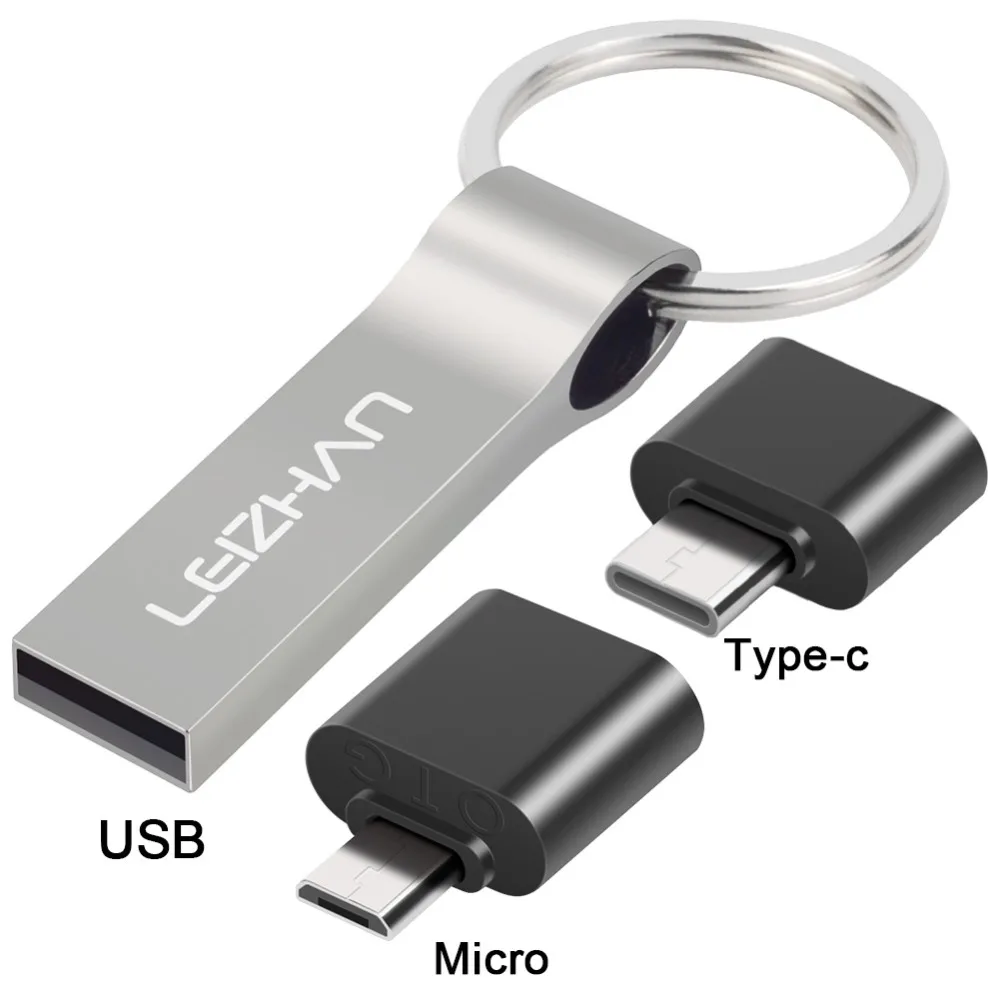 LEIZHAN USB флеш-накопитель с брелком 32 ГБ 16 8 4 Водонепроницаемая металлическая