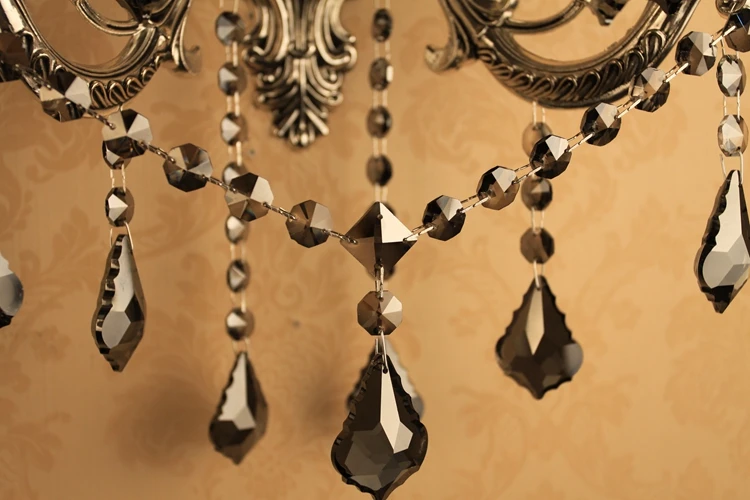 2 руки витрина деревенская черная настенная лампа столовая дымчатое Хрустальное