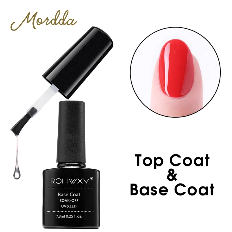 MORDDA верхнее и Базовое покрытие УФ светодиодный Гель-лак для ногтей Soak Off праймер