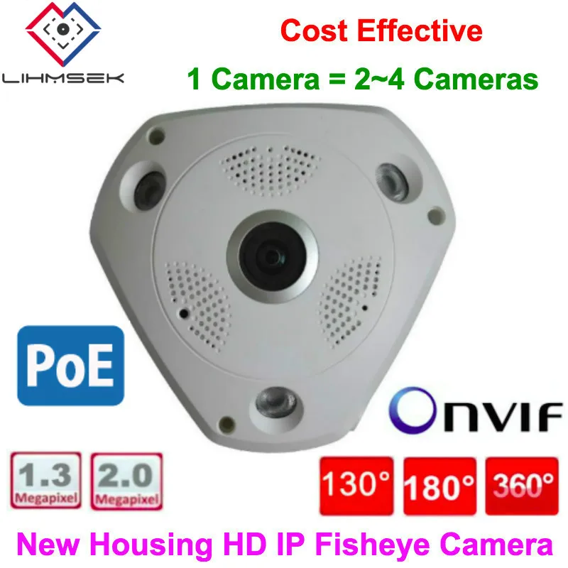 Lihmsek 1.3MP 960P 2.0MP 1080P IP рыбий глаз камера с 130 180 360 градусов широкоугольный объектив