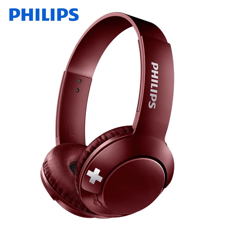 SHB3075-Red Подлинная беспроводная гарнитура Philips SHB3075 с Bluetooth 4,1 наушники с регулятором громкости полимер для смартфона samsung Xiaomi - Цвет: SHB3075-Red