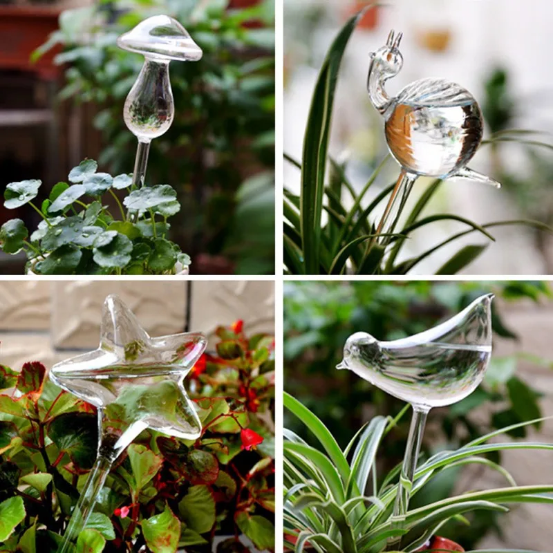 

Houseplant Automatic Self Watering Glass Bird Watering Cans Flower Plant Decorative Clear Glass Watering Device 12 Shapes