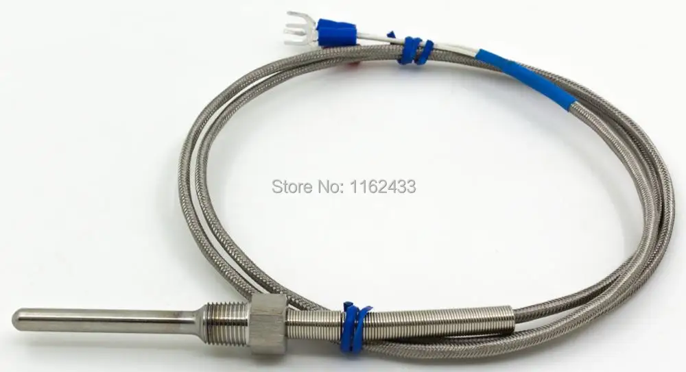 FTARP09 PT100 type 1m metal braided cable 50mm probe head RTD temperature sensor 1/8 1/4 3/8 1/2 3/4 inch thread | Инструменты