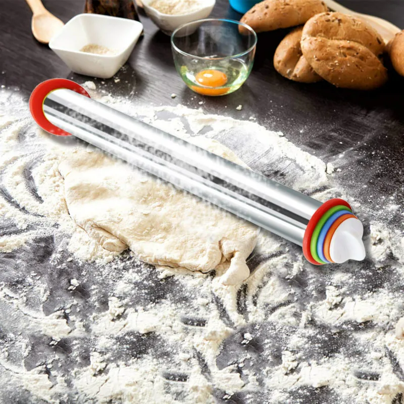 Регулируемая Скалка из нержавеющей стали силиконовый коврик для выпечки