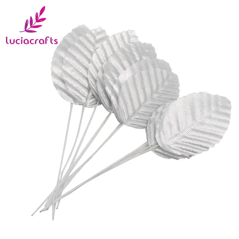 silver Lucia crafts, приблизительно 4,8*3 см, искусственные листья, высокая имитация, нейлон, цветок, лист, сделай сам, свадебное украшение, 100 шт./лот, A0817 - Цвет: silver