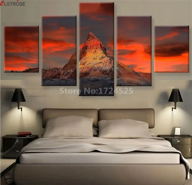 CLSTROSE Matterhorn горы Холст Картина настенное искусство игра 5 шт. печать домашний