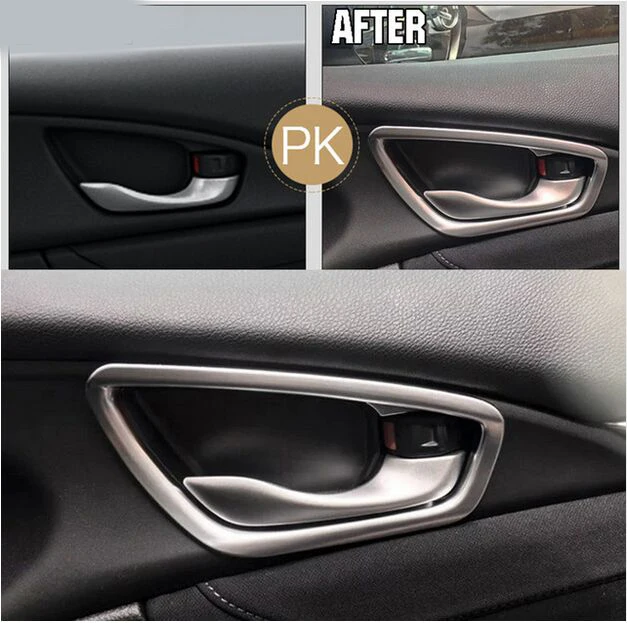 

Подходит для 2016 Honda CIVIC, 4 шт., задняя крышка, отделка, ободок, внутренняя рамка, чаша, фотография