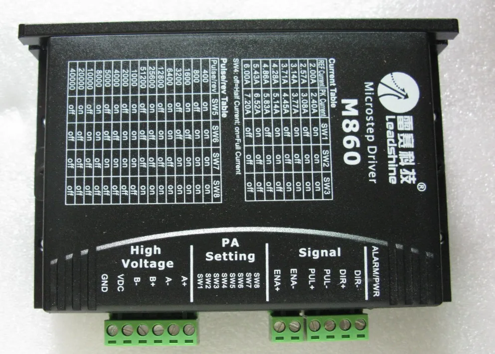 Двухфазный Драйвер шагового двигателя Leadshine M860 с ЧПУ 24-80VDC выход 2.0A-6A для nema 34 |