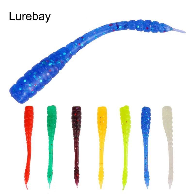 Lurebay 50 шт./лот яркие мягкие приманки 45 мм 0 4g искусственные силиконовые бас