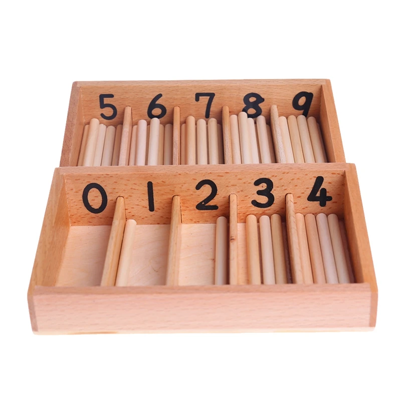 

Montessori Wooden Spindle Box 45 Spindles Mathematics Counting Educational Toy