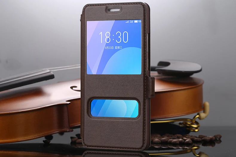 Чехол для Meizu m6 note, умный флип-чехол с подставкой, чехол s, высокое качество, из искусственной кожи чехол для Meizu m6 note, задняя крышка и Окно просмотра