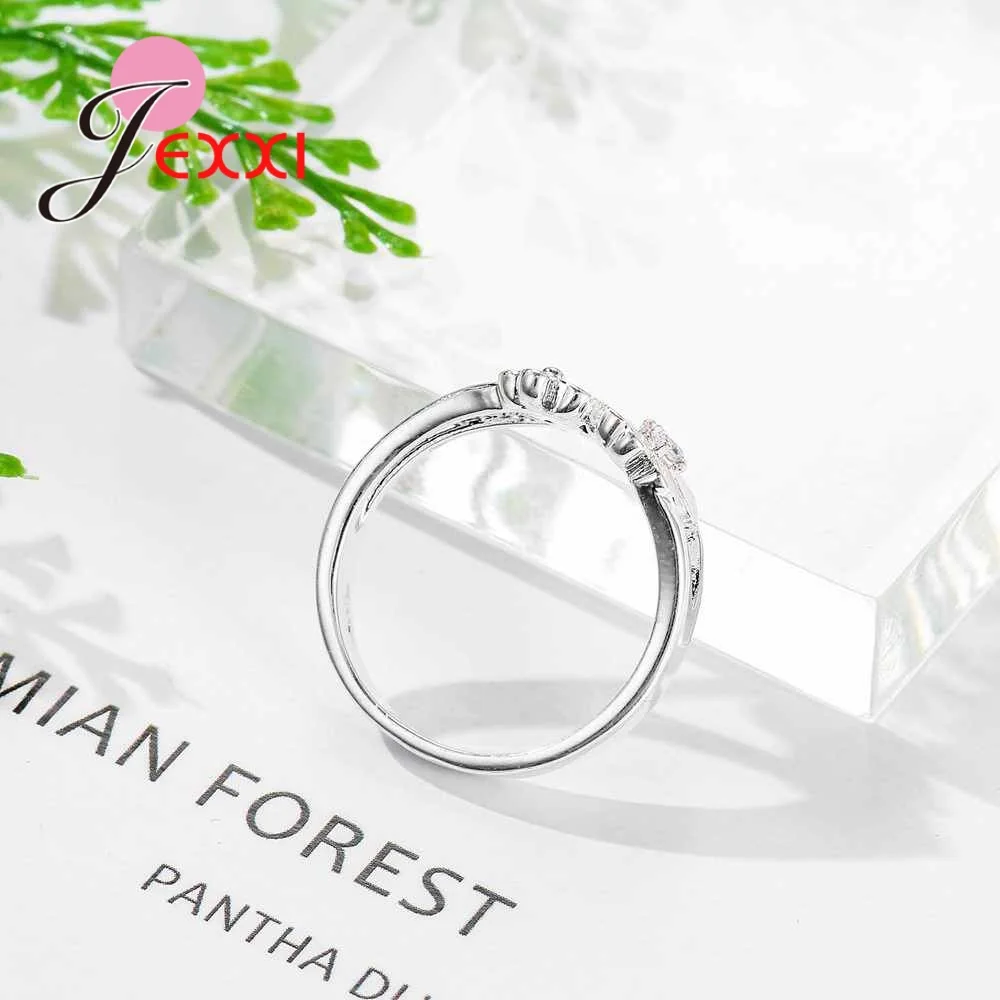 

New Hot Cute Multi Color Flower Rings High Quality 925 Sterling Silver Rings For Women Wedding Engagement Crystal Jewelry