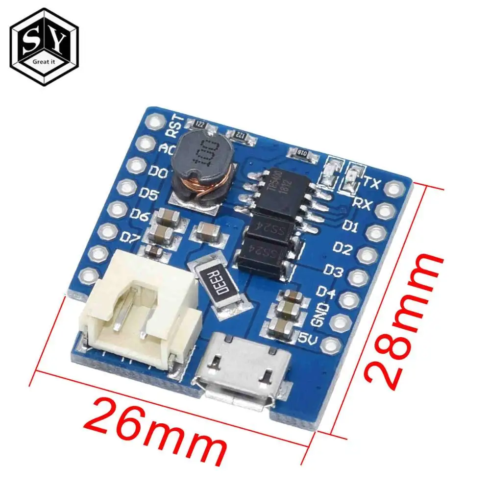 Защита аккумулятора V1.1.0 для WEMOS D1 mini одна литиевая батарея 1 шт.|lithium battery charging|d1 |