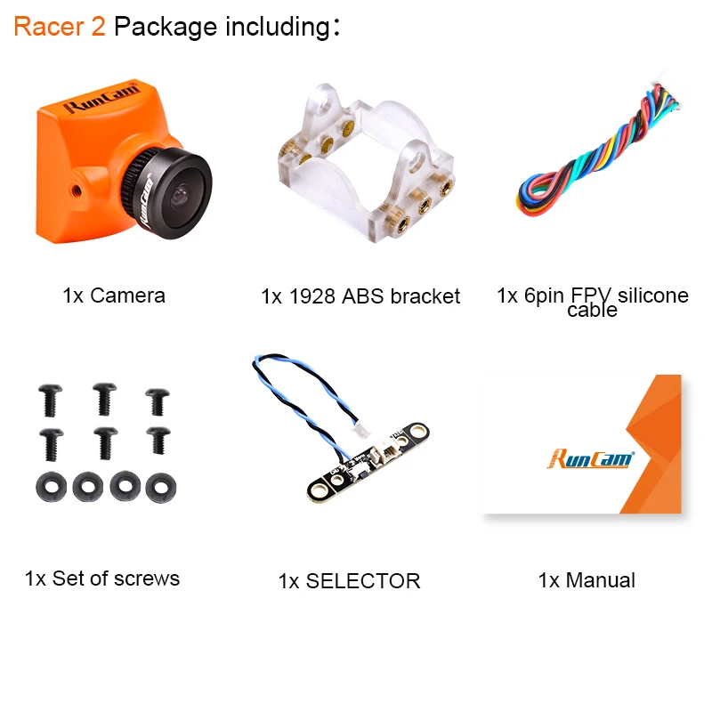 RunCam Racer 2 FPV камера 700TVL Super WDR CMOS сенсор 1 мм 8 объектив интегрированный OSD NTSC/PAL для