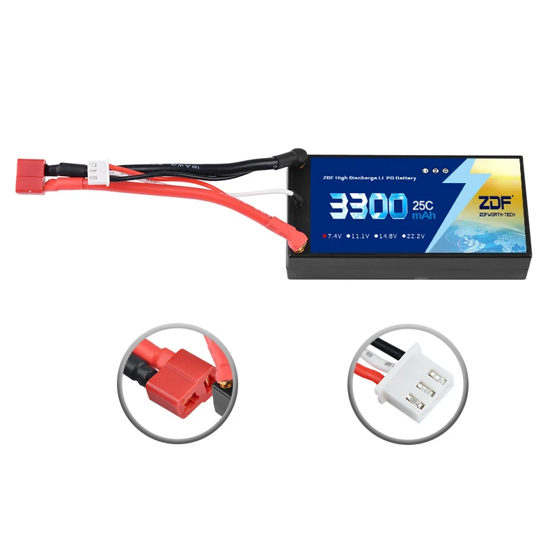 ZDF RC Car Lipo Battery 2S 2P 7 4 В 3300 мАч 25C Max 50C Жесткий Чехол для Airplane Traxxas автомобильный