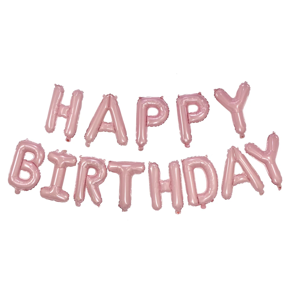 Pearl Pink birthday 1" с днем рождения буквенные шары с 10" День Рождения украшения Детские украшения для детского праздника Макарон воздушный шар - Цвет: Pearl Pink birthday