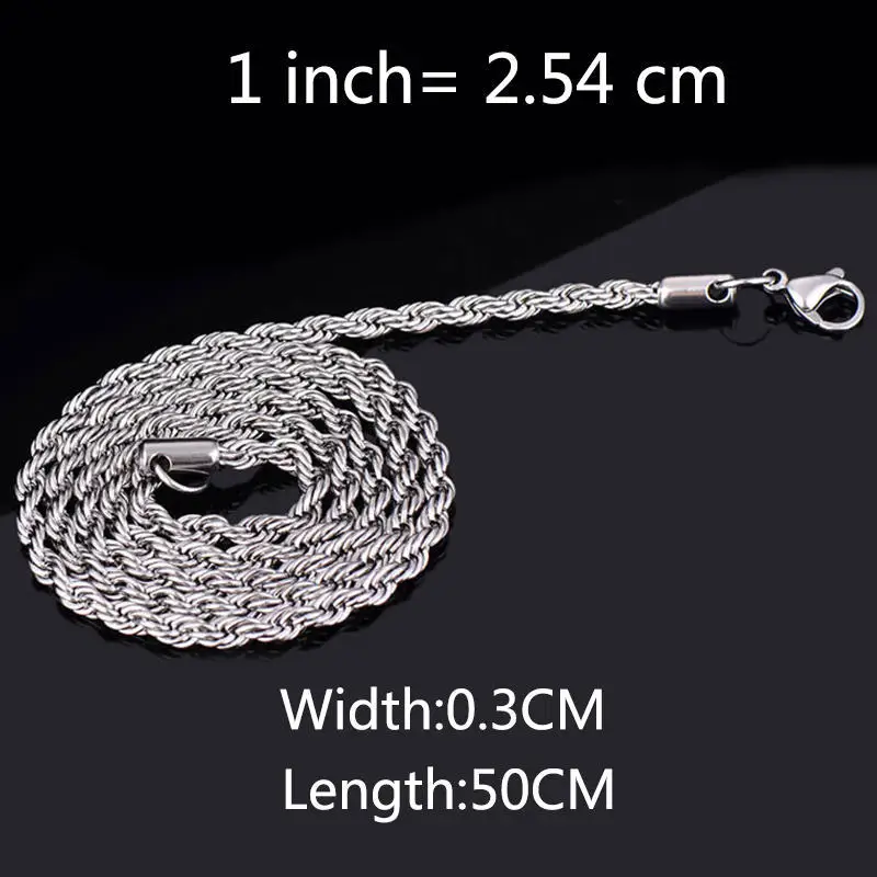 Простое Ожерелье из перекрученной цепочки нержавеющей стали для мальчиков и