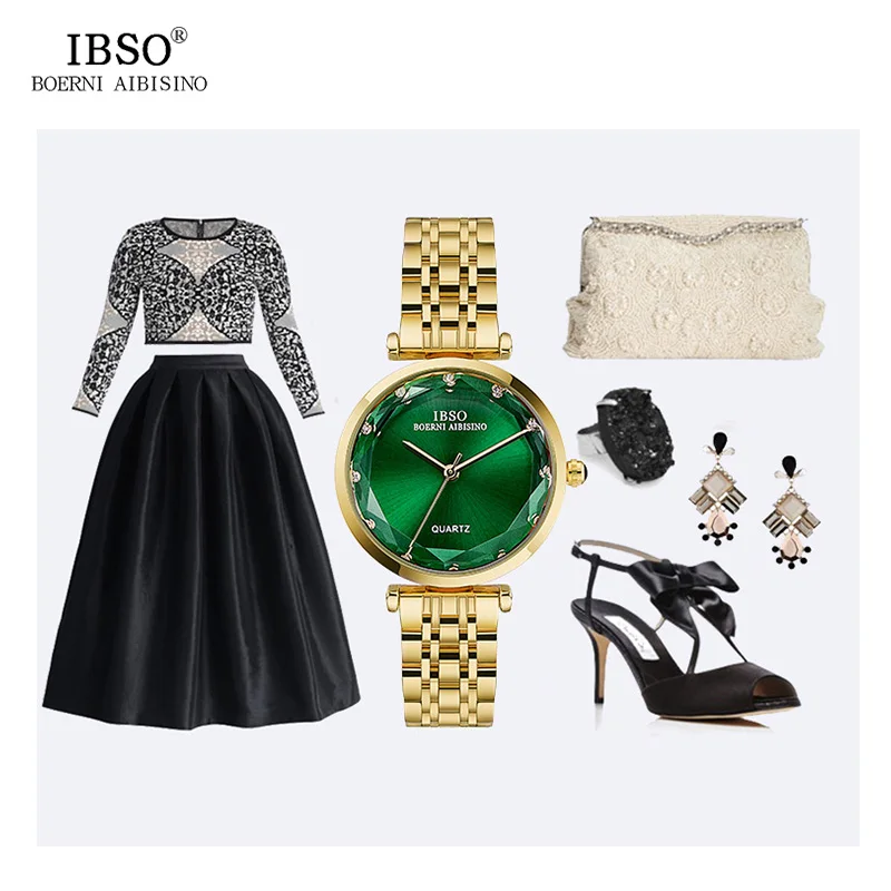 IBSO Часы из нержавейки Для женщин брендовые роскошные золотые часы Reloj Mujer Модные