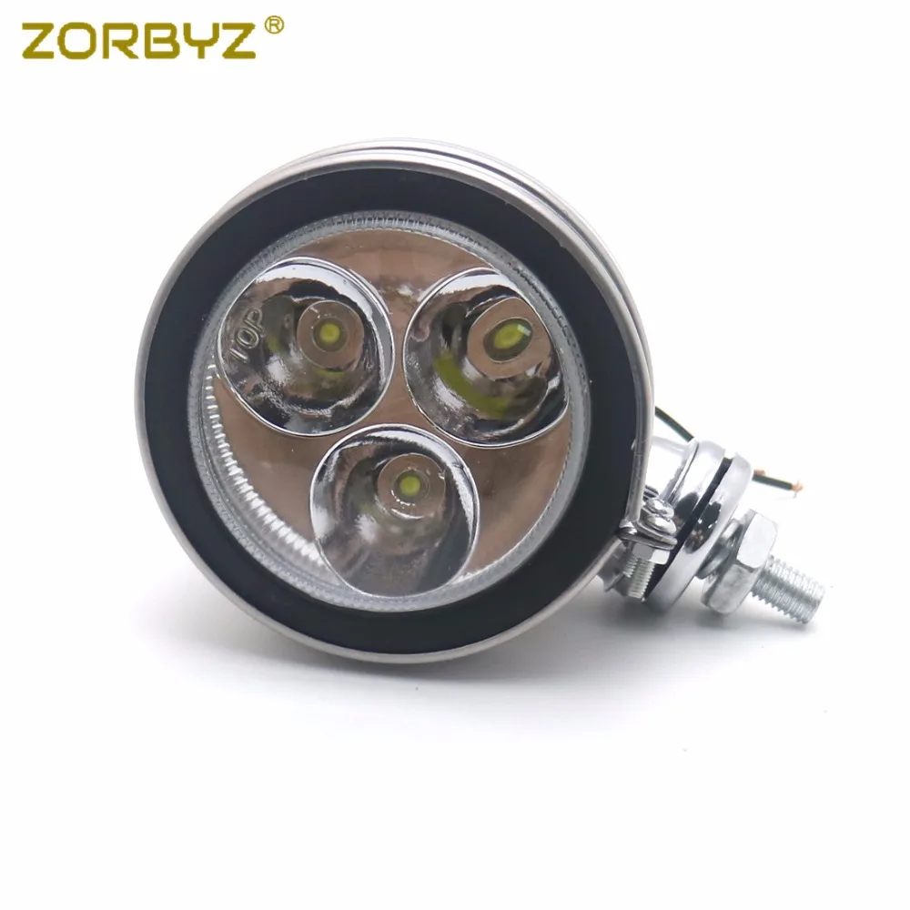 ZORBYZ мотоциклетный противотуманный светильник светодиодный хромированный металлический проходящий фонарь для вождения, головной светильник для Honda Kawasaki Harley на заказ