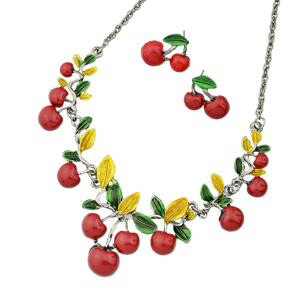 Ювелирные наборы модные Интимные аксессуары зеленый желтый Эмаль листьев