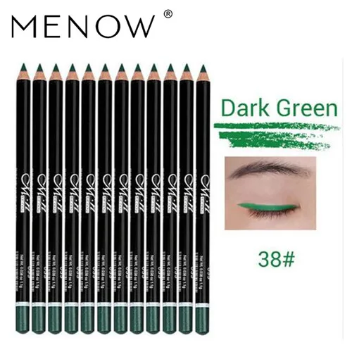 38 Green Eyeliner MENOW подводка для глаз, макияж, 12 цветов, карандаш для глаз, водостойкие тени для бровей, тени для век, подводка для глаз, помада, косметика, макияж для глаз, горячая распродажа - Цвет: 38 Green Eyeliner