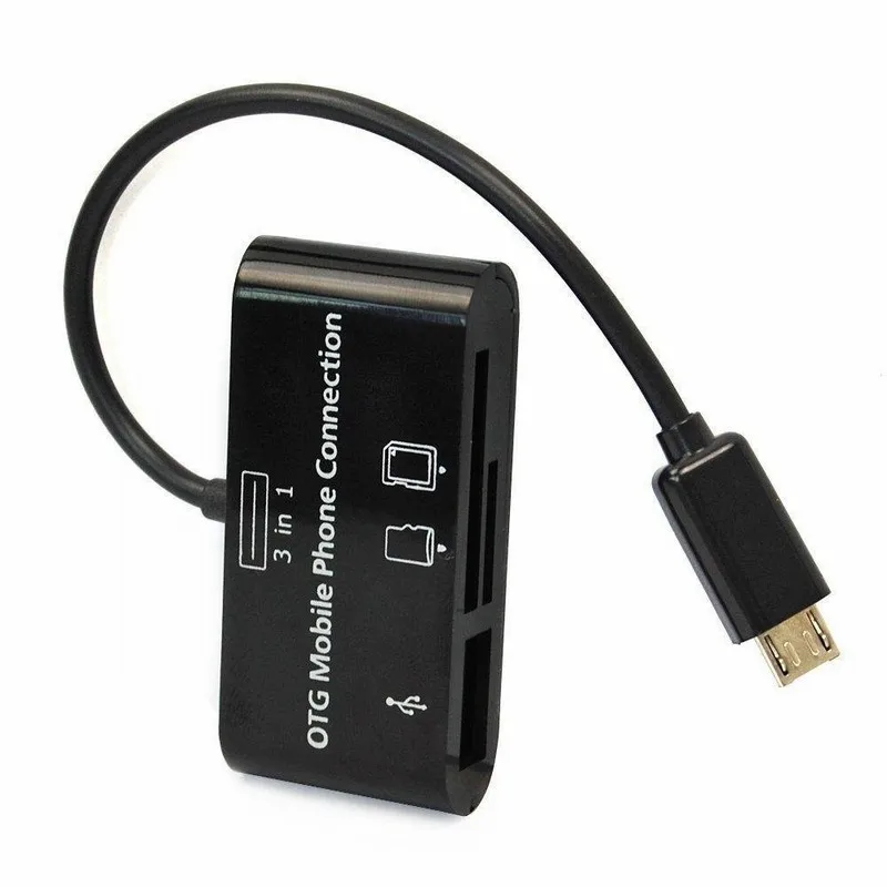 Адаптер Ascromy 3 в 1 для кардридера SD MMC TF OTG комплект подключения USB Meizu m3s m3 Note U10 U20 M5 M5s