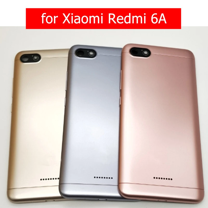Для Xiaomi Redmi 6A батарея задняя крышка корпус пластиковая дверь для Xiaomi Redmi 6A камера Стекло объектив Запасные части