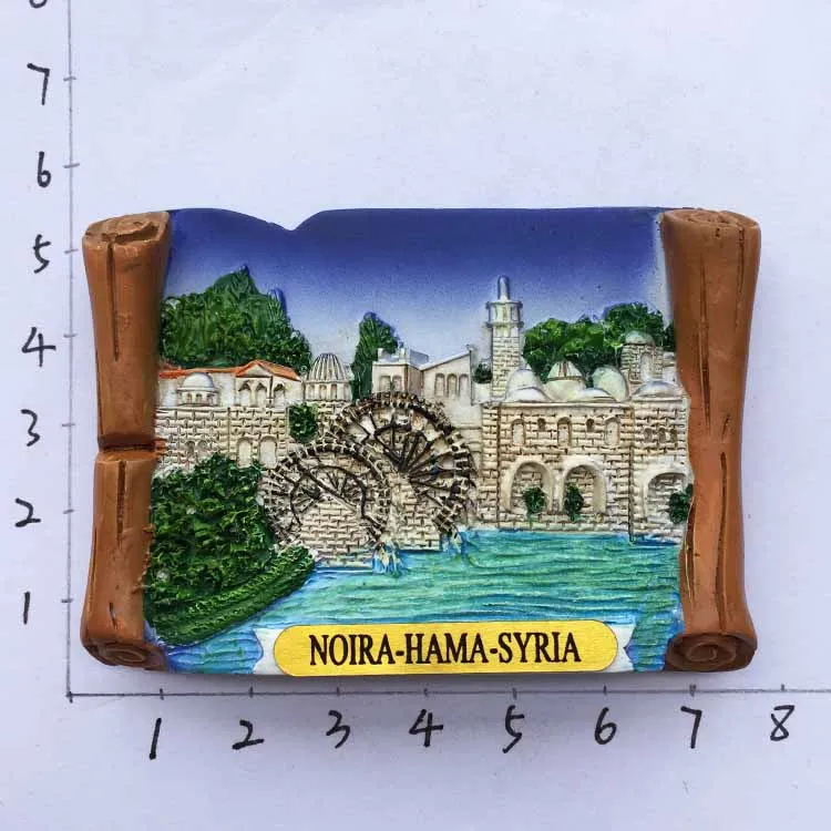 Middle East Historical Town Malula, Syria Tourist Souvenir Three-dimensional landscape Magnetic stickers Refrigerator