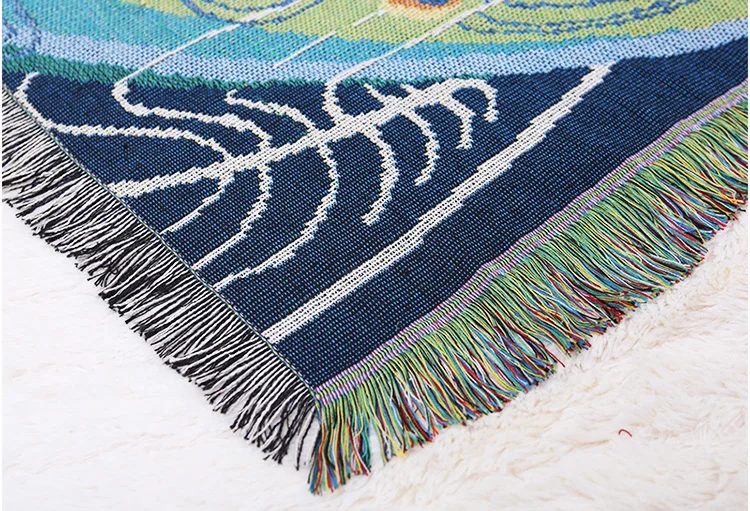 Высококачественное вязаное покрывало с павлином для кровати/дивана