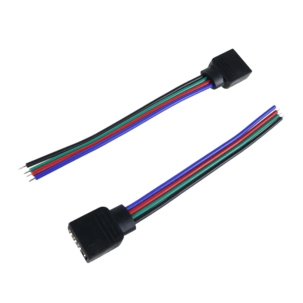 Кабель с 4 контактным разъемом для светодиодных лент RGB smd 10 шт. легкая установка