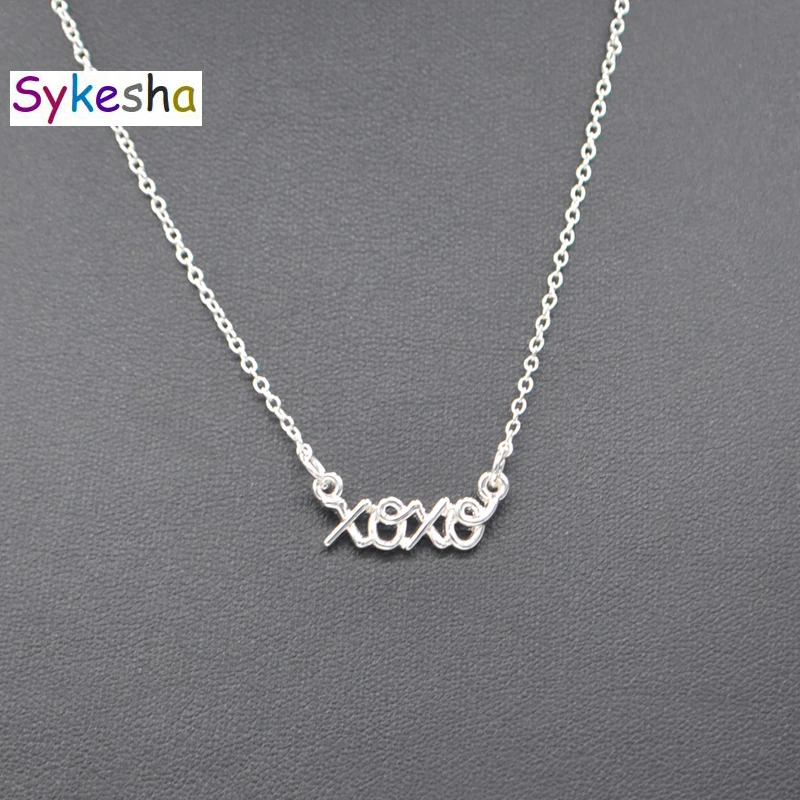 Promotion Gift Monogram Words Necklace XOXO Pendant Women's Jewelry Lovers' Love you Hugs and Kisses | Украшения и