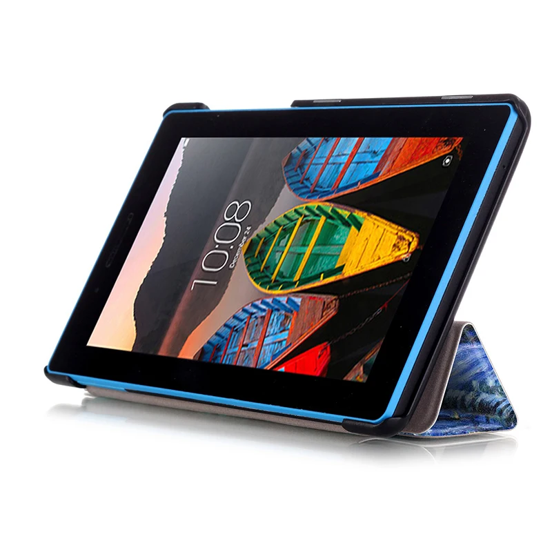 Модный чехол подставка из искусственной кожи с принтом для Lenovo Tab 3 7 0 730F/M книжка