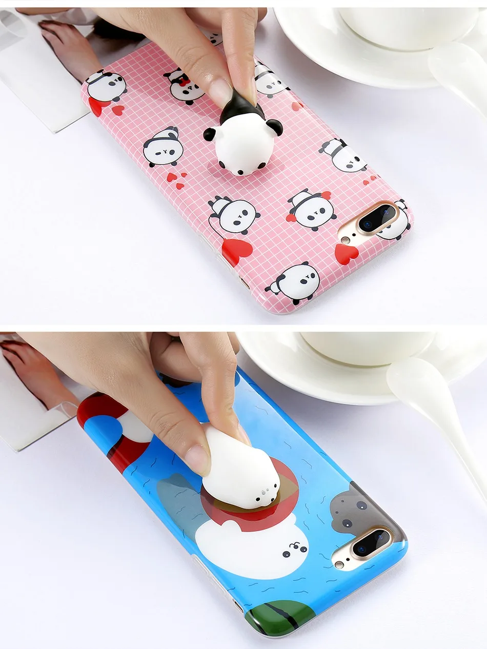 KISSCASE 3D милый креативный чехол с котом для iPhone 7, 8, 6 S, 6 Plus, X, 10, снятие стресса, жесткий пластиковый чехол s для iPhone 7, X, 5S, 5, SE
