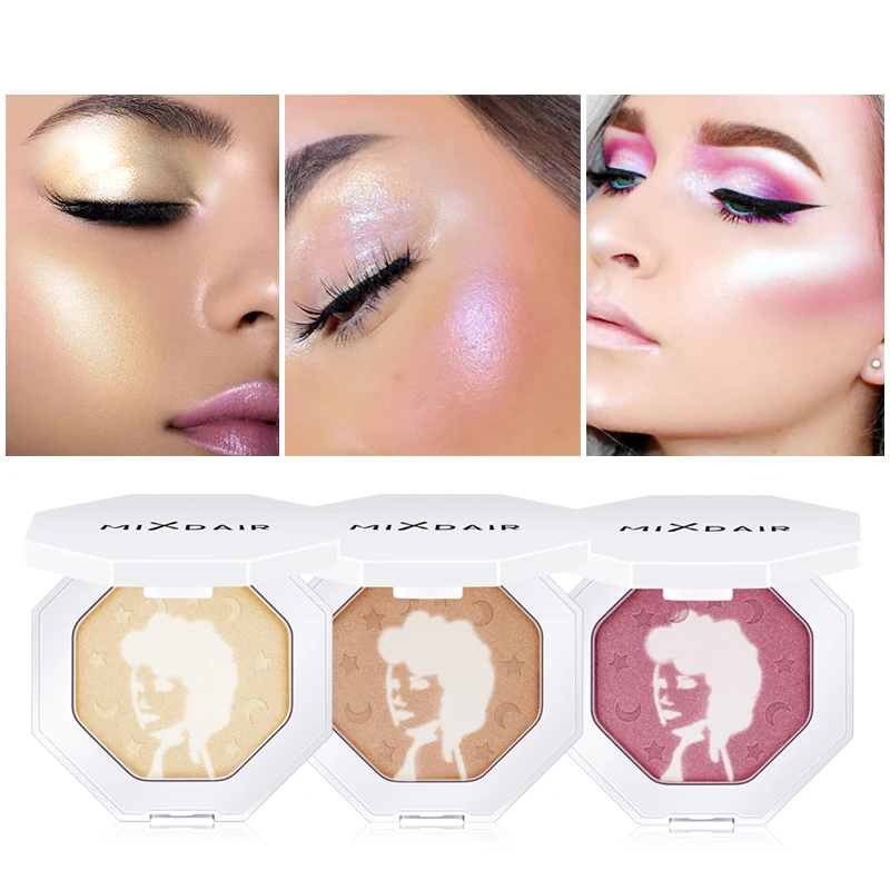 MIXDAIR Shimmer Make Up хайлайтер пудра палитра Набор свечения 2 вида цветов в 1 контур лица