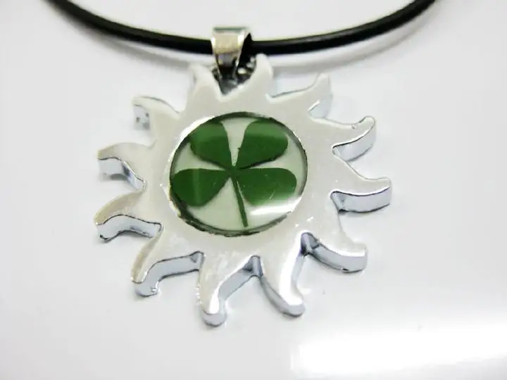 12 шт. модные ювелирные изделия Настоящий четырехлистный клевер в форме солнца