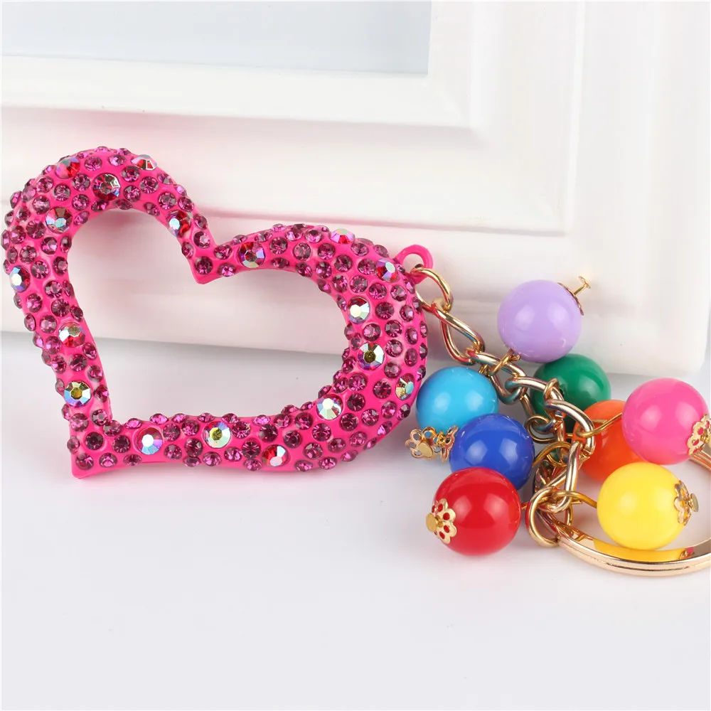 Очаровательная подвеска в виде сердца из бисера и виноградного хрусталя сумка